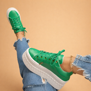 Isabella Moreau | Emerald Platform Sneakers