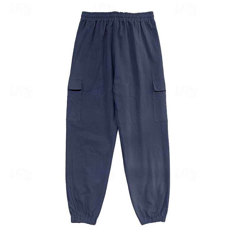 Curtis Hayward | Relaxed Cargo Trousers in Navy Blue