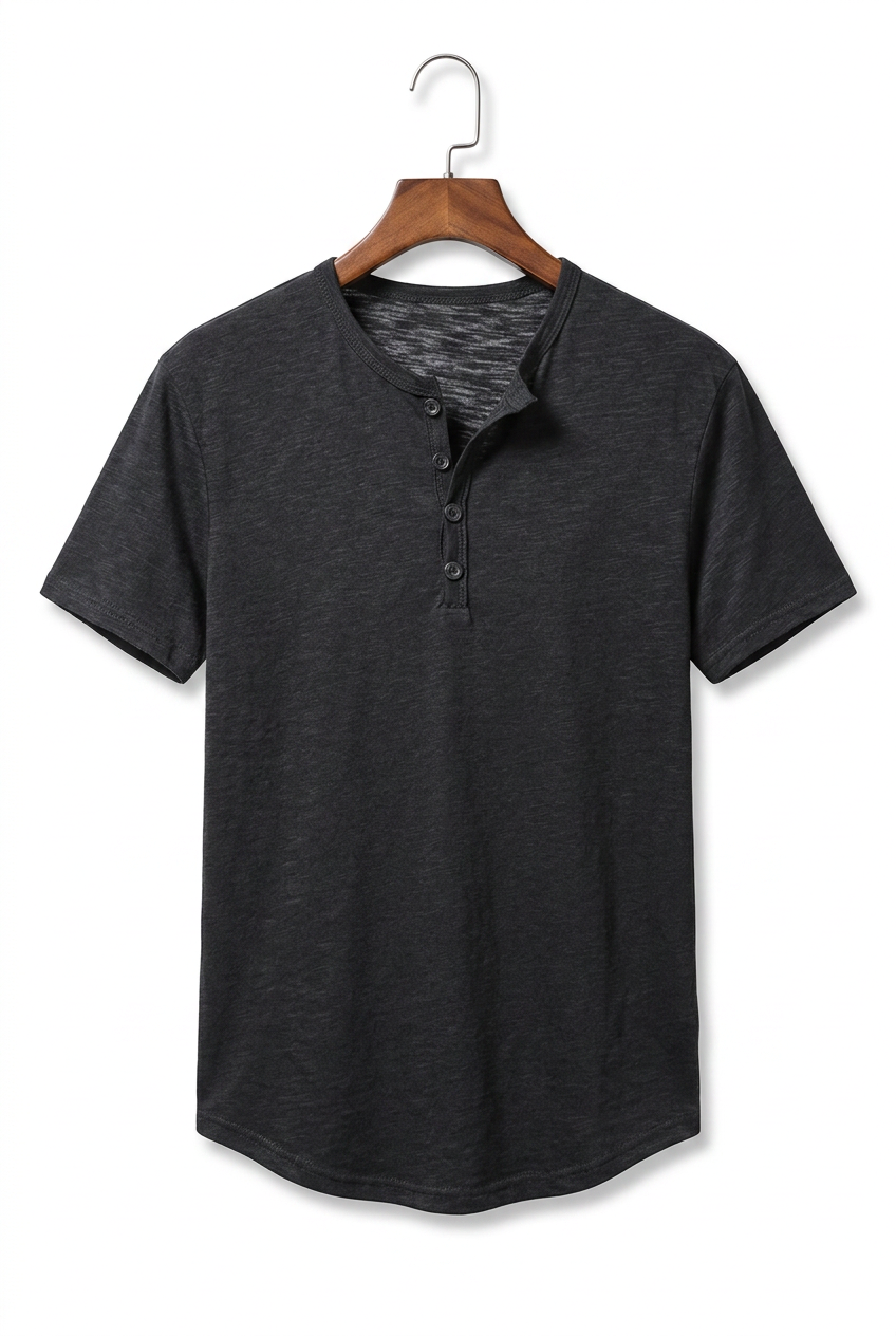Fletcher Morris | Men's Cotton Henley T-Shirt Relaxed Fit