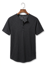 Fletcher Morris | Men's Cotton Henley T-Shirt Relaxed Fit