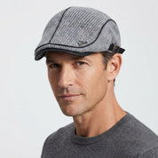 Reginald Shaw | Capri Knit Flat Cap with Leather Trim