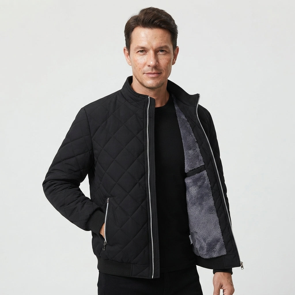 Reuben Walker | Quilted Bomber Jacket with Fleece Lining