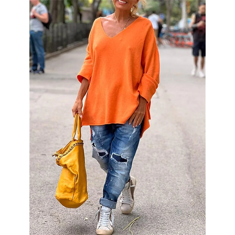 Millicent Edwards | Swobodny pulower z dekoltem w serek