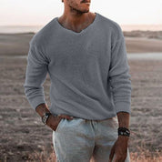 Rhys Cooper | Relaxed V-Neck Waffle Knit Jumper