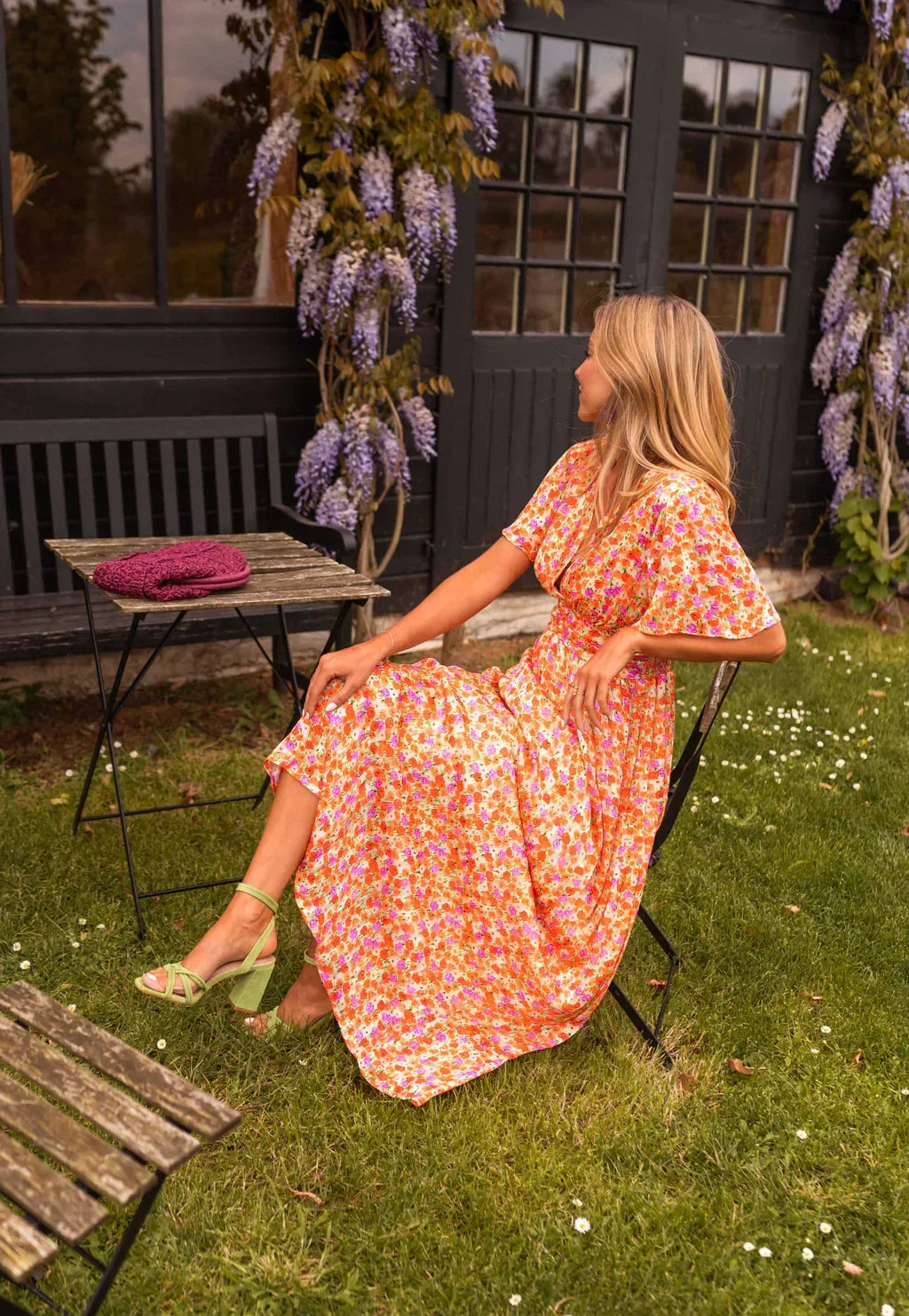 Poppy Caldwell | Floral Maxi Dress with Flutter Sleeves