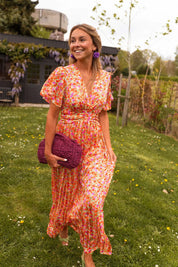 Poppy Caldwell | Floral Maxi Dress with Flutter Sleeves