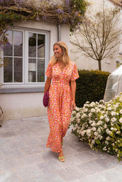 Poppy Caldwell | Floral Maxi Dress with Flutter Sleeves