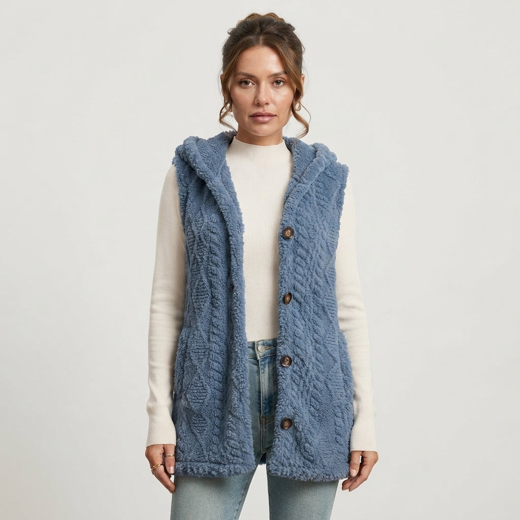Rosie Clarke | Faux Fur Hooded Longline Vest