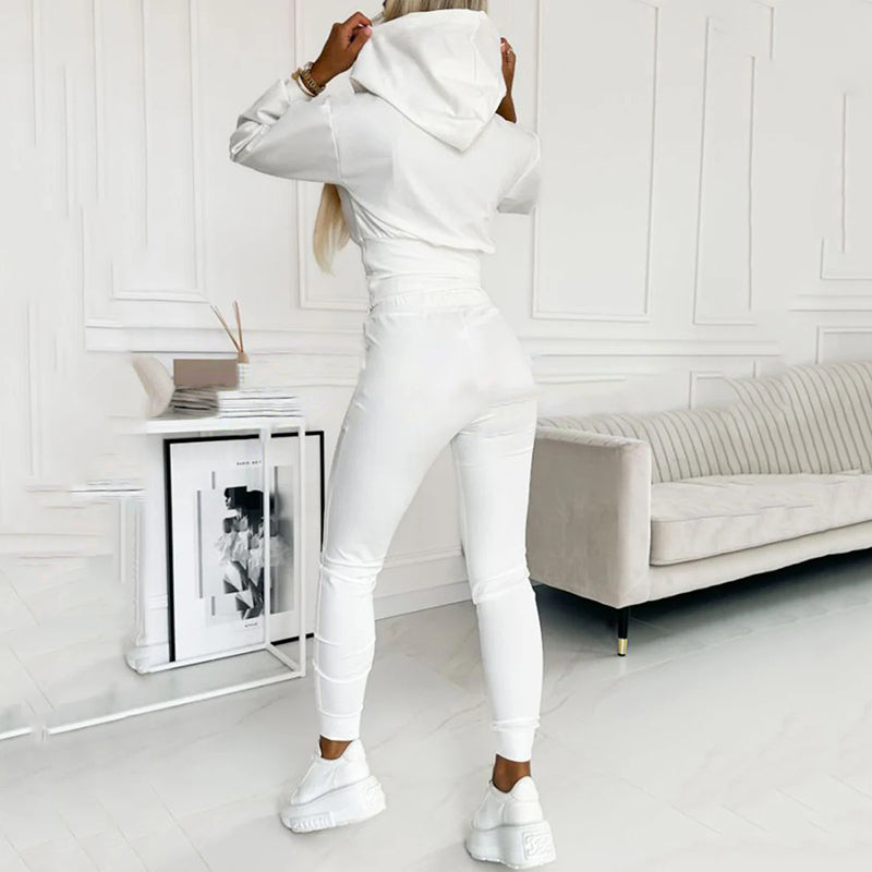 Rosalie Marchmont | White Two-Piece Hoodie Loungewear Set