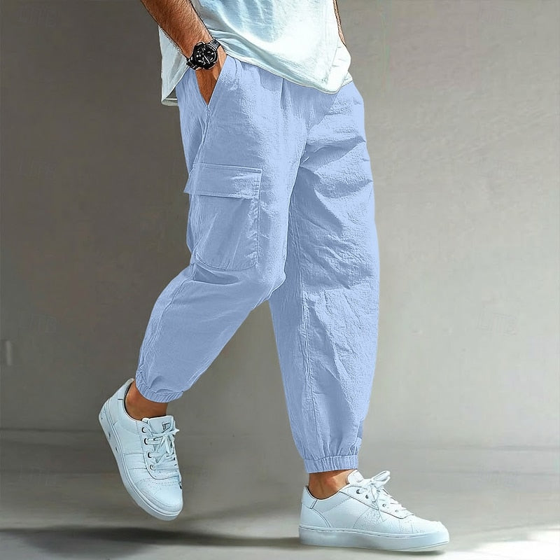 Curtis Hayward | Relaxed Cargo Trousers in Navy Blue