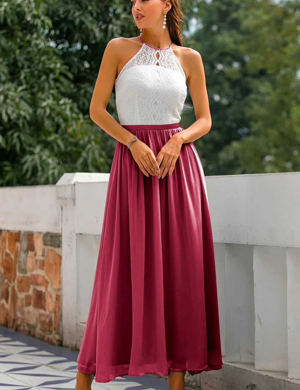 Beatrice Hollingsworth | Lace Halter Maxi Dress