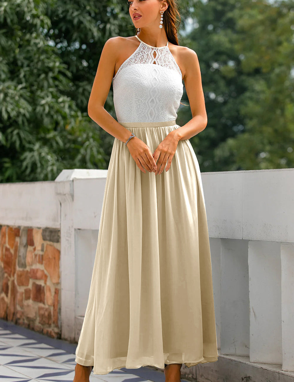 Beatrice Hollingsworth | Lace Halter Maxi Dress