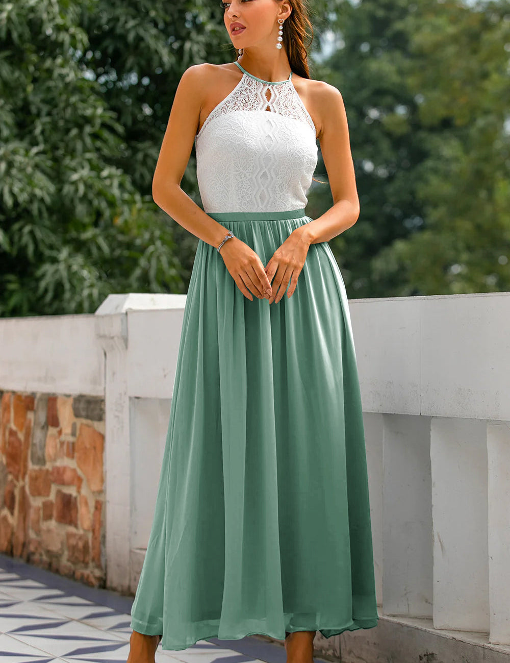 Beatrice Hollingsworth | Lace Halter Maxi Dress