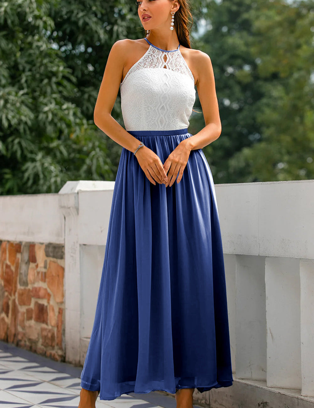 Beatrice Hollingsworth | Lace Halter Maxi Dress