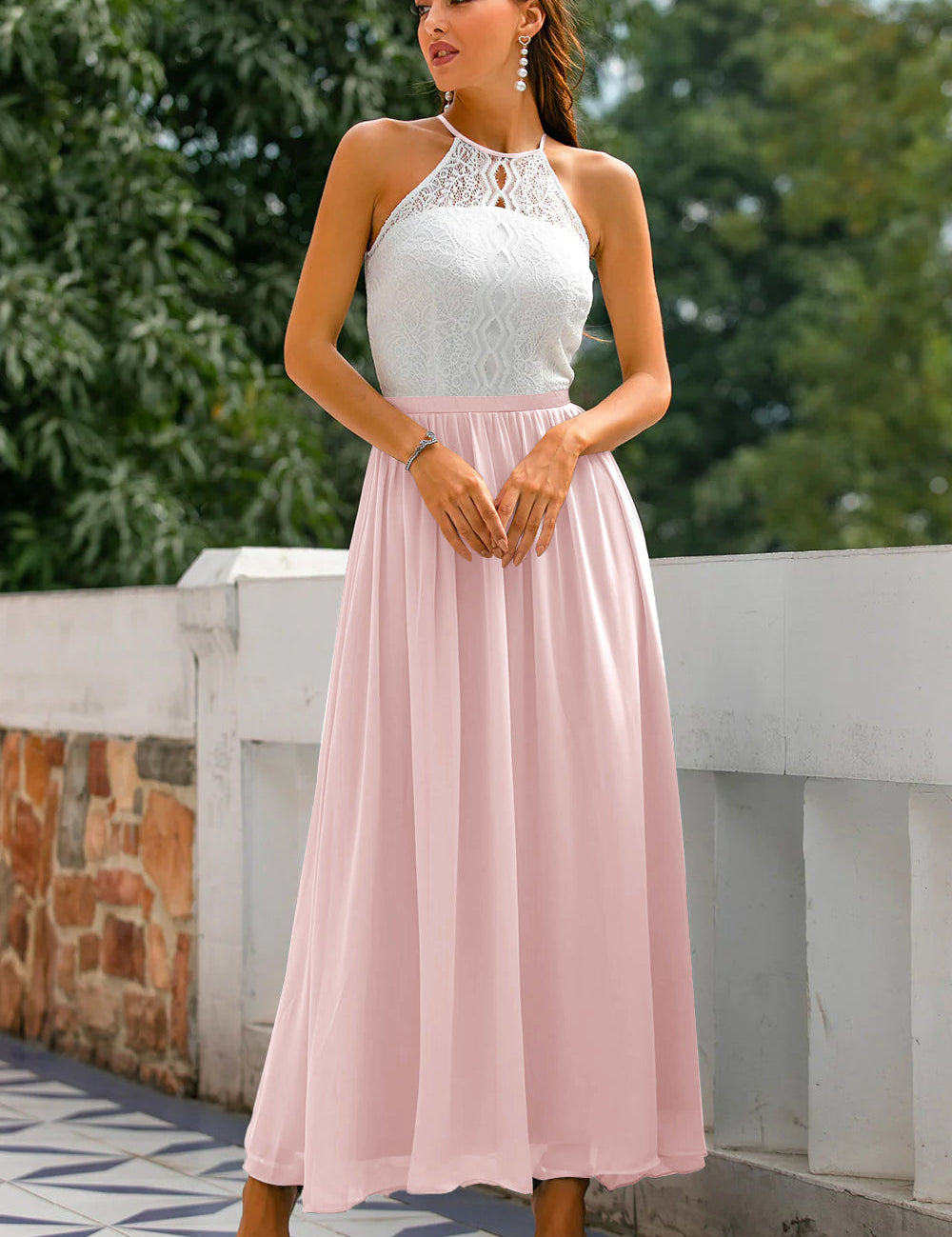 Beatrice Hollingsworth | Lace Halter Maxi Dress