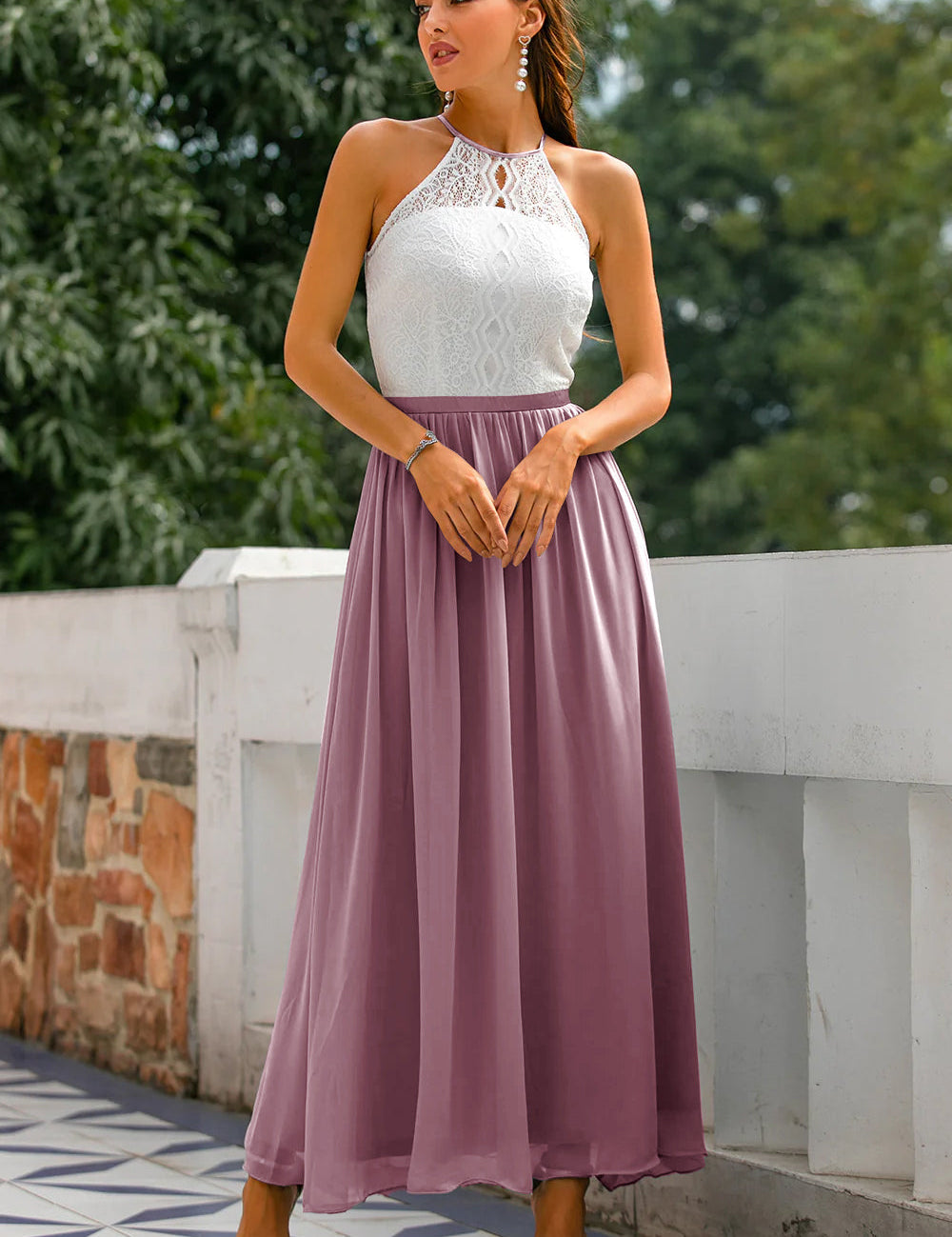 Beatrice Hollingsworth | Lace Halter Maxi Dress