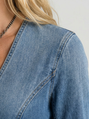 Lyra Calloway | Button Front Denim Maxi Dress