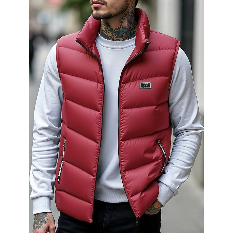 Foster | Quilted Padded Gilet in Rich Crimson