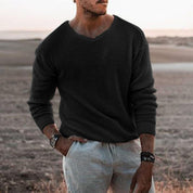 Rhys Cooper | Relaxed V-Neck Waffle Knit Jumper