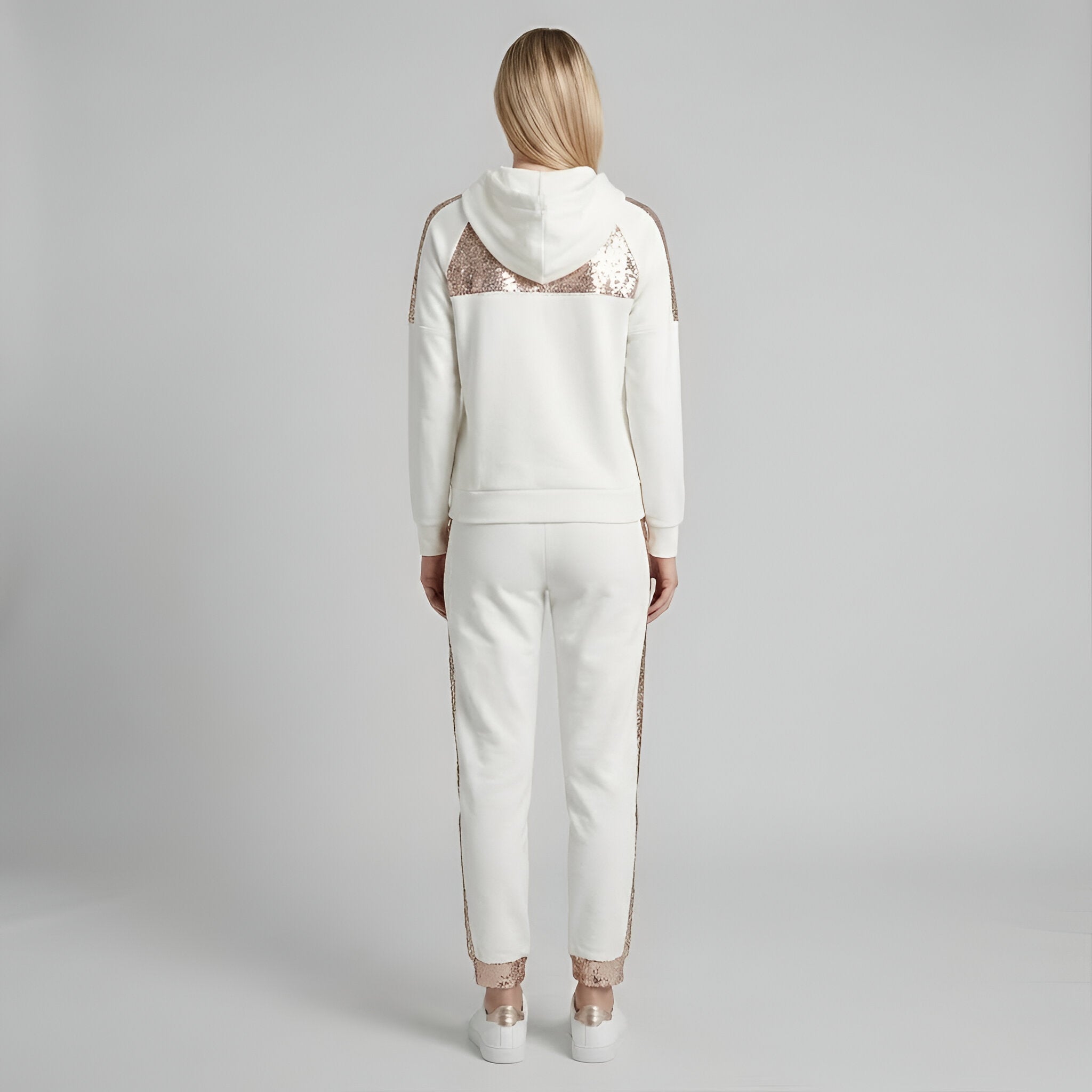 Una Sinclair | Sequin Trim Hoodie and Jogger Set