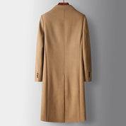 Rupert Holloway | Pardessus long en laine camel à double boutonnage