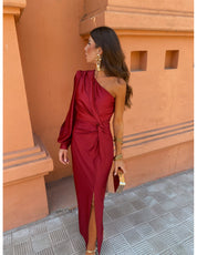 Camille Renard | One-Shoulder Twist Midi Dress