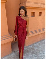 Camille Renard | One-Shoulder Twist Midi Dress