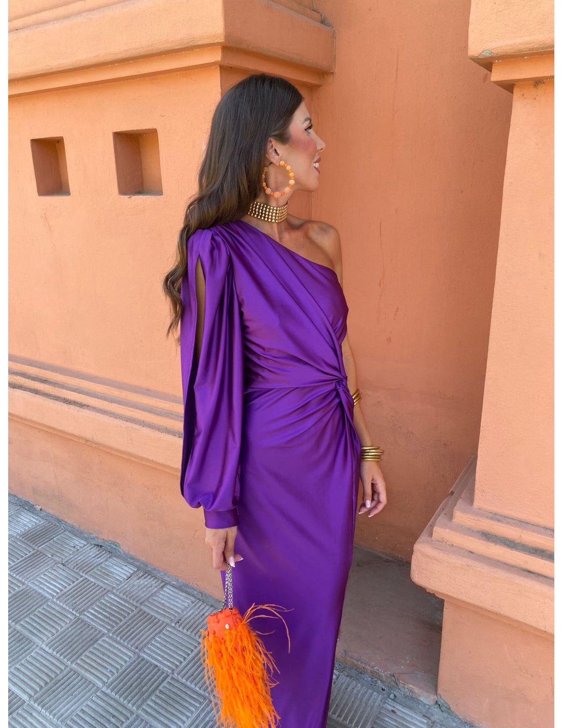 Camille Renard | One-Shoulder Twist Midi Dress