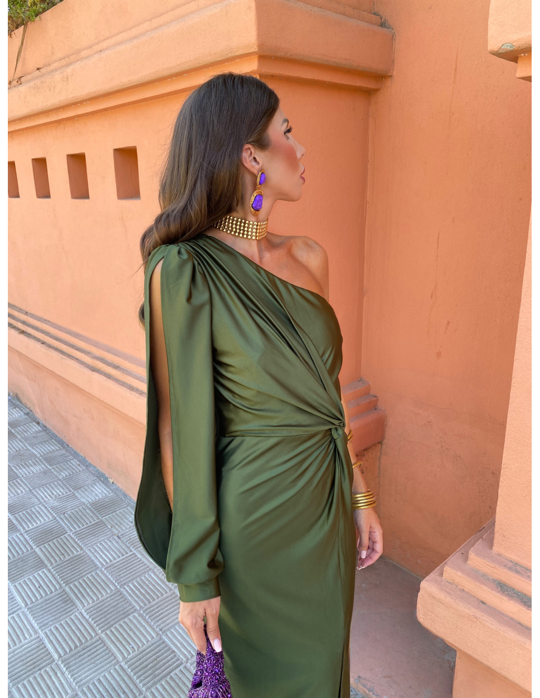 Camille Renard | One-Shoulder Twist Midi Dress
