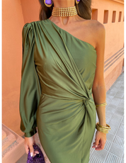 Camille Renard | One-Shoulder Twist Midi Dress
