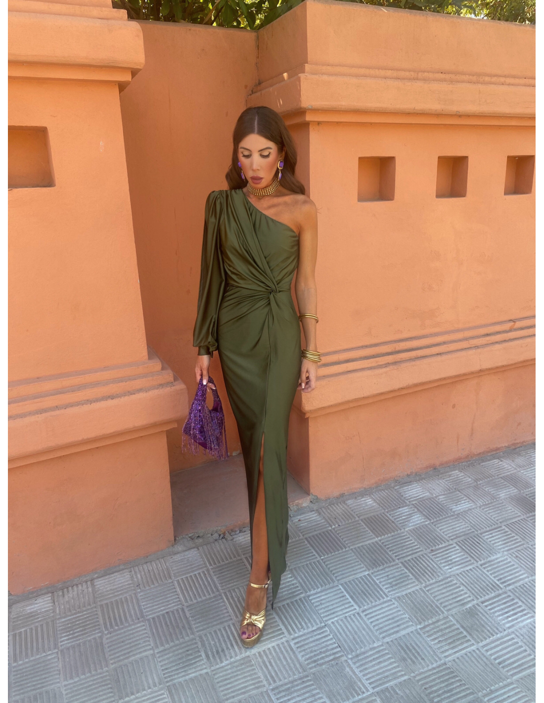 Camille Renard | One-Shoulder Twist Midi Dress