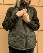 Cressida Allerton | Quilted Jacket With Knitted Sleeves