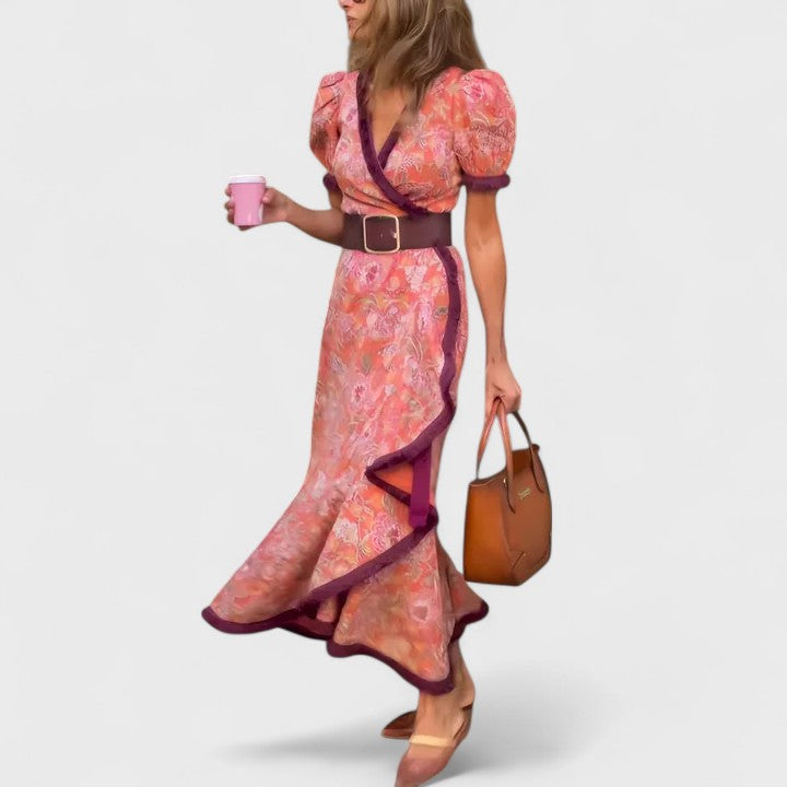 Matilda Ashby | Floral Maxi Dress With Ruffle Hem