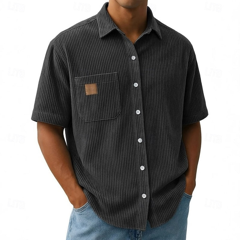 Wyatt Harrison | Relaxed Ribbed-Texture Shirt in Soft Blue