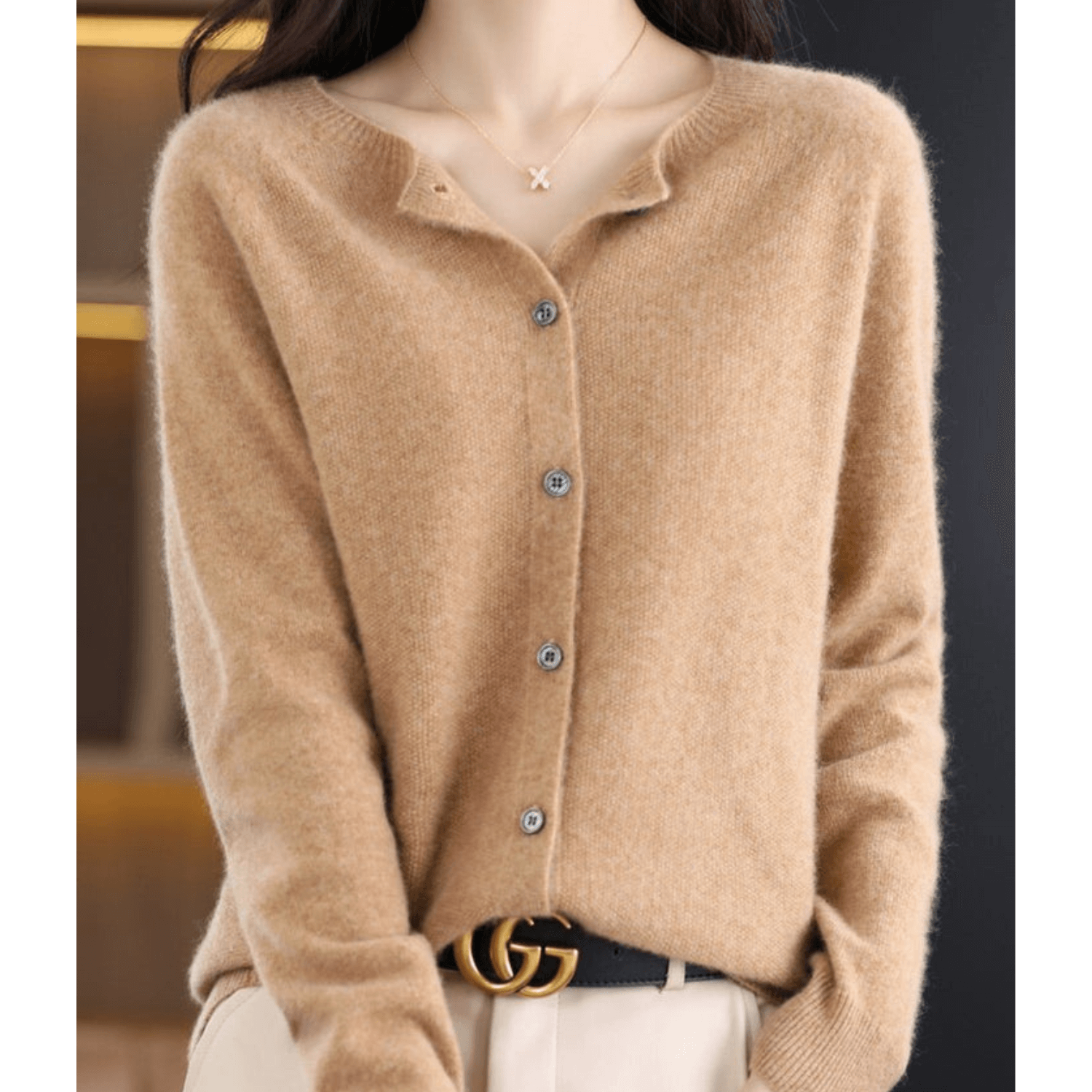Rosalind Ashworth | Cardigan à col rond boutonné sur le devant