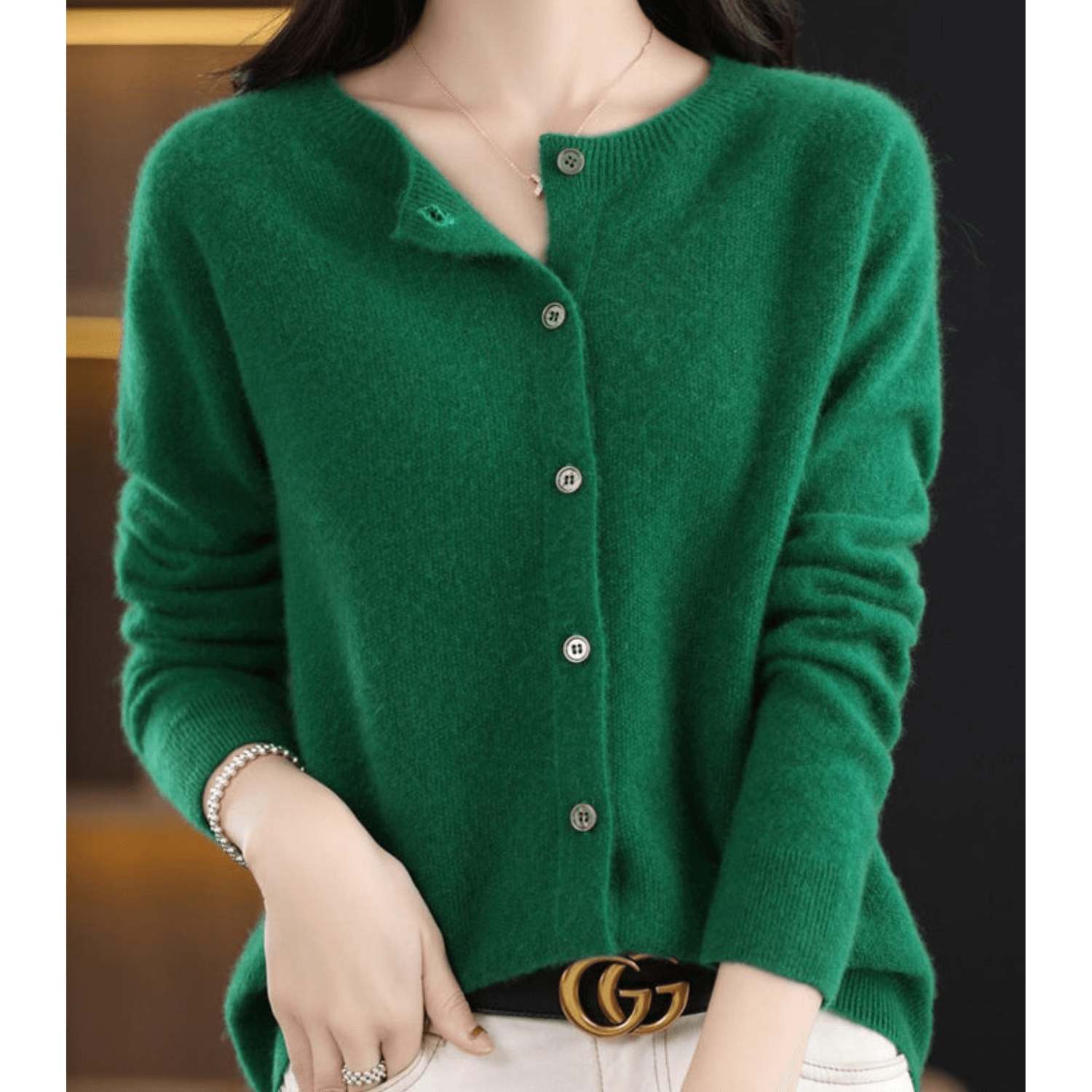 Rosalind Ashworth | Cardigan à col rond boutonné sur le devant