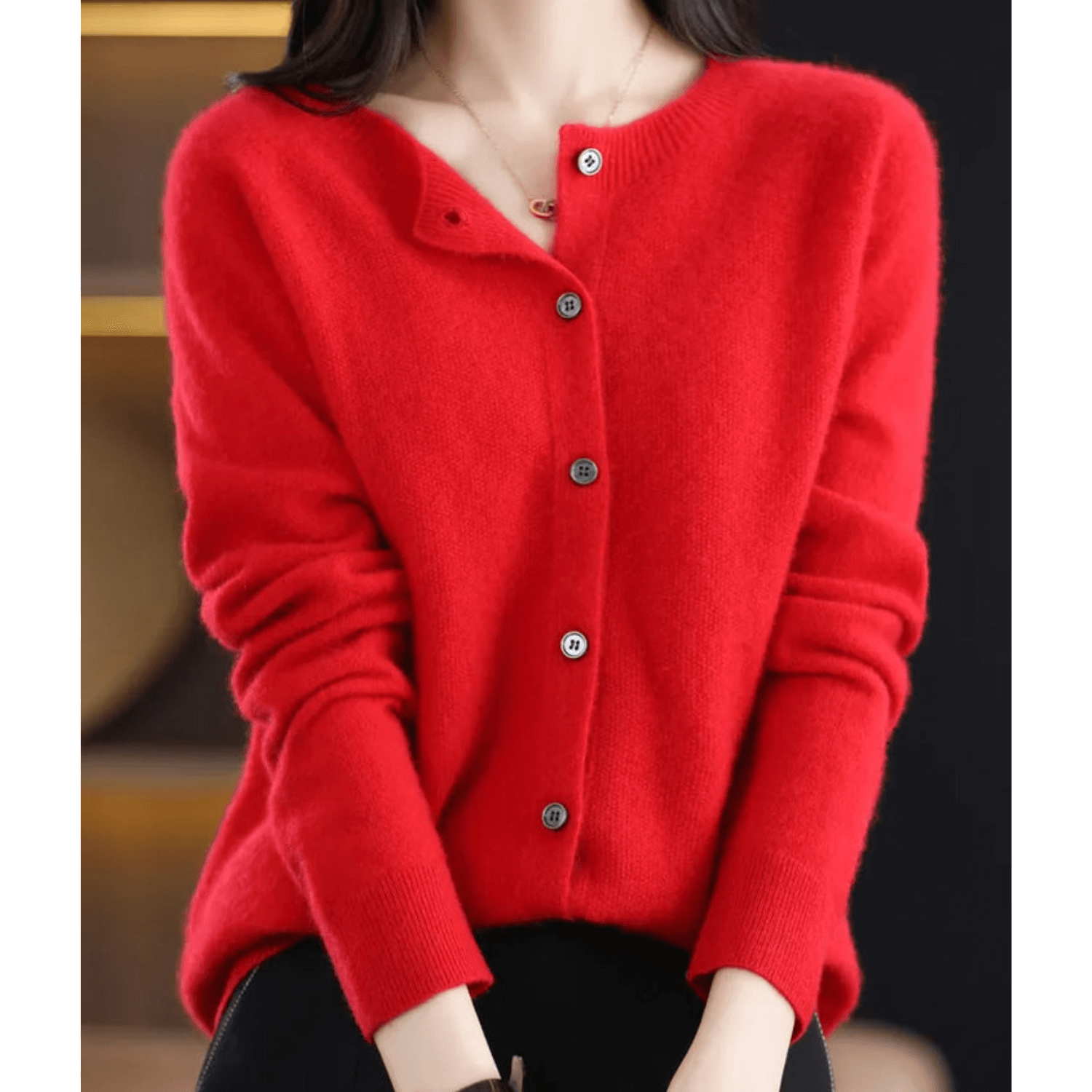 Rosalind Ashworth | Cardigan à col rond boutonné sur le devant
