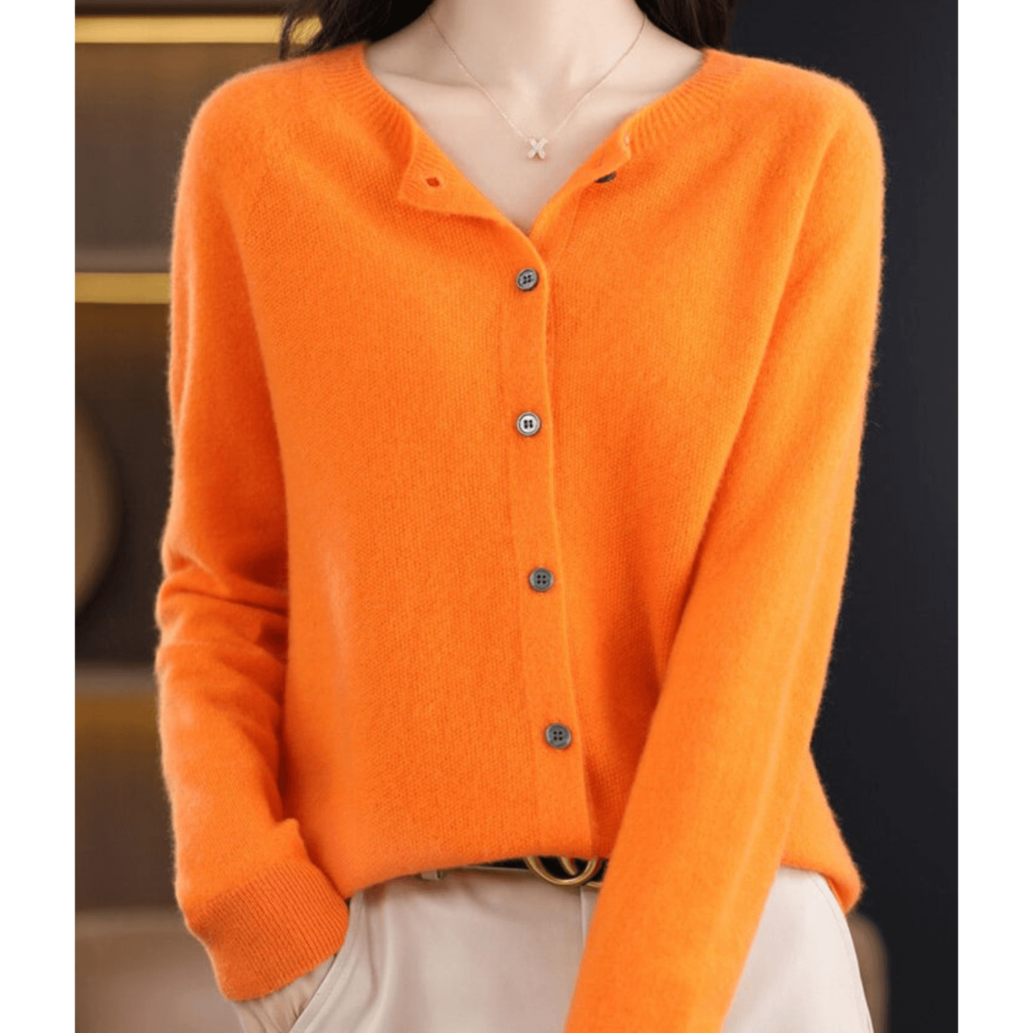Rosalind Ashworth | Cardigan à col rond boutonné sur le devant