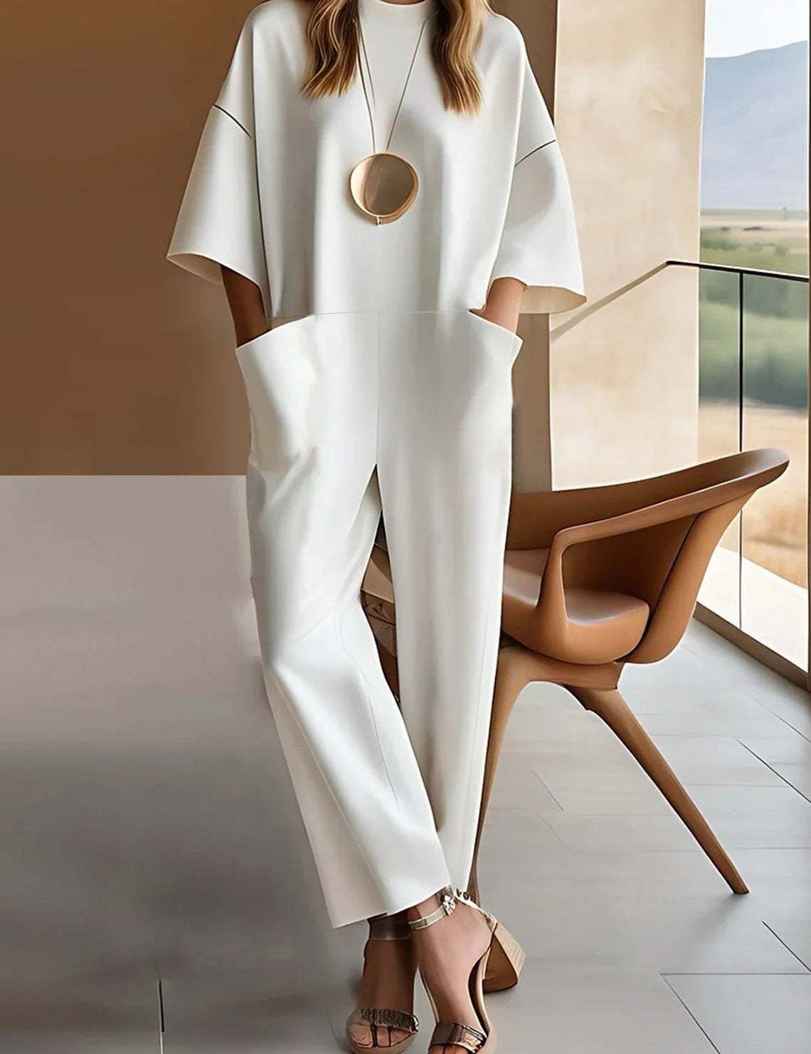 Freya Hastings | Wide Leg Jumpsuit With Short Sleeves