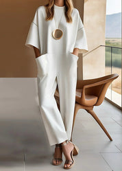 Freya Hastings | Wide Leg Jumpsuit With Short Sleeves