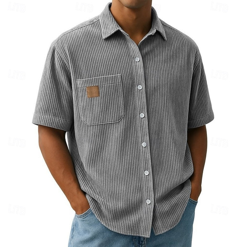 Wyatt Harrison | Relaxed Ribbed-Texture Shirt in Soft Blue