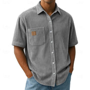 Wyatt Harrison | Relaxed Ribbed-Texture Shirt in Soft Blue