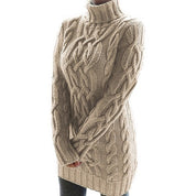 Phoebe Harrison | Cable-Textured Turtleneck Sweater Dress