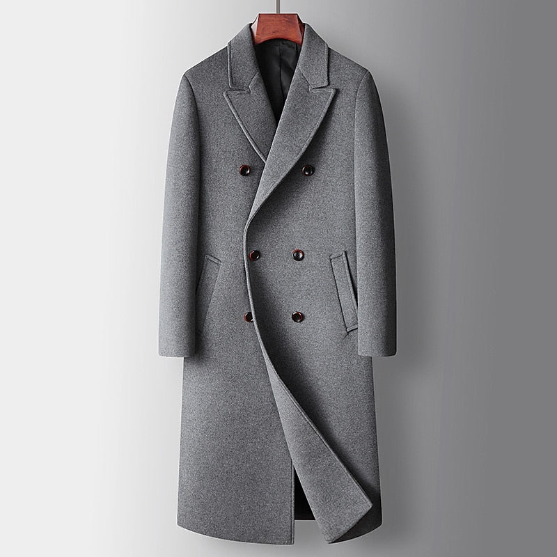 Rupert Holloway | Pardessus long en laine camel à double boutonnage