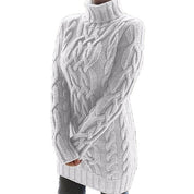 Phoebe Harrison | Cable-Textured Turtleneck Sweater Dress